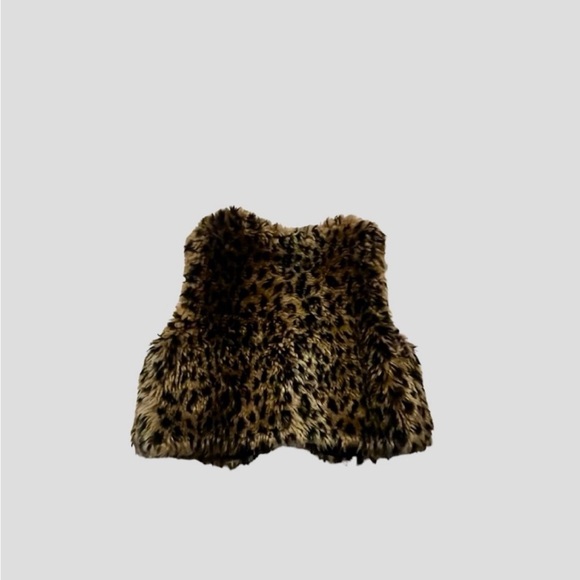 Faux Fur Animal Print Toddler Fashion Vest - Picture 3 of 4